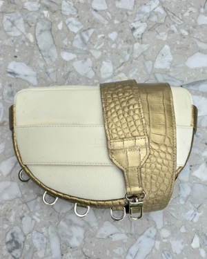 Skórzana listonoszka LUNA M Old Gold Cream