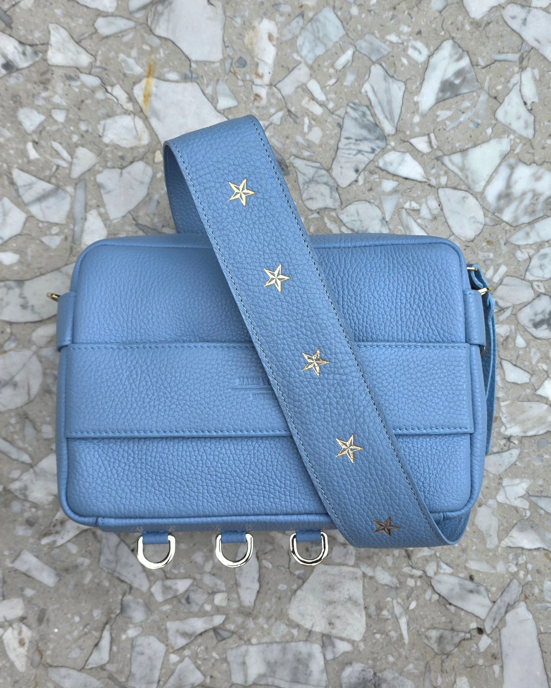 Skórzana torebka pudełkowa Cube Topaz