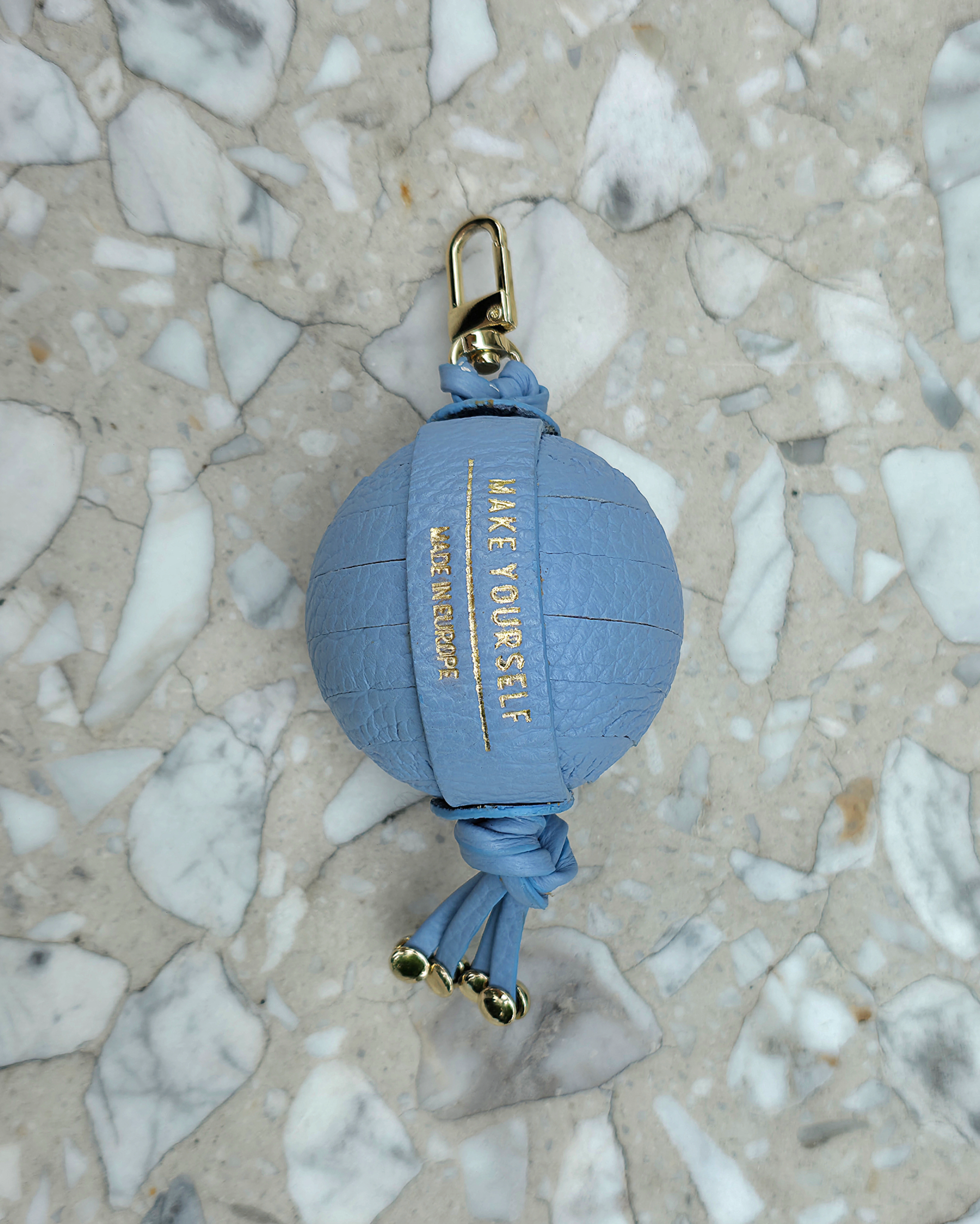 Skorzany brelok kulka ball topaz