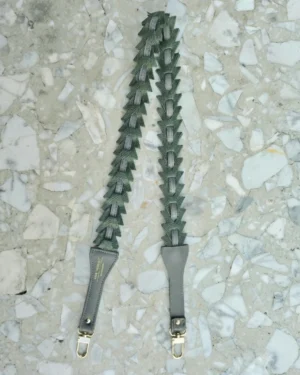 Skórzany długi pasek do torebki Triangle Green Snake